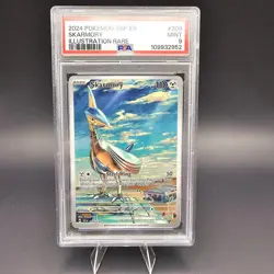 Pokemon Skarmory 209/191 Sv08: Surging Sparks Illustration Rare Holo PSA 9 - Image 1