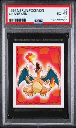 PSA 6 EX 1999 MERLIN POKEMON 6 CHARIZARD - Image 1