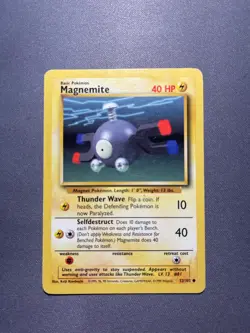 Pokemon TCG Magnemite Unlimited 53/102 Regular 1999-2000 Wizards Base Set - Image 3