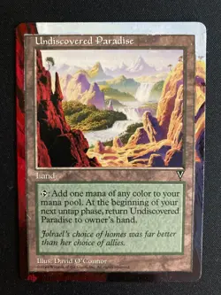 Undiscovered Paradise (Visions) ALTERED in floating border style, hand painted - Image 1