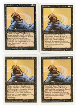 Magic the Gathering Revised Drain Life x 4 MTG Black NM - Image 1