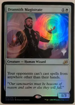 MTG Drannith Magistrate Foil Planeswalker Stamp IKO LP - Image 1