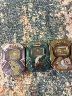 3 x Triple Whammy Collector Sealed Tins (Complete Tin Set) Pokemon TCG - Image 1