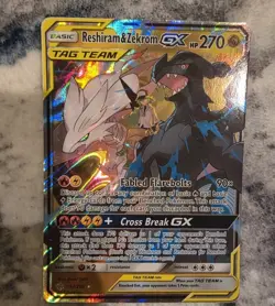 Reshiram&Zekrom gx 157/236 full art ultra rare pokemon cosmic eclipse-Nm - Image 1