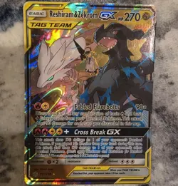 Reshiram&Zekrom gx 157/236 full art ultra rare pokemon cosmic eclipse-Nm - Image 2
