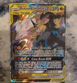 Reshiram&Zekrom gx 157/236 full art ultra rare pokemon cosmic eclipse-Nm - Image 5