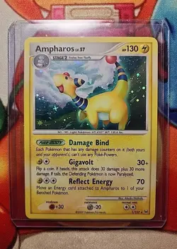 Pokemon TCG Ampharos LV.57 1/127 Platinum Holo Rare - LP+ w/ SWIRL 💫 - Image 1