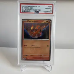 Pokemon 2023 SVP Charmander 047 Cosmos Holo 151 Poster Collection PSA 10 - Image 1