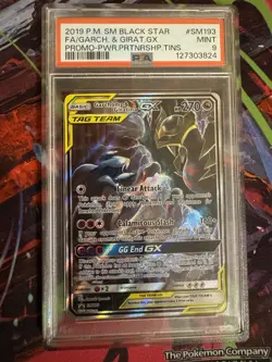 2019 POKEMON SM BLACK STAR PROMO #SM193 FULL ART/GARCHOMP & GIRATINA GX PSA 9 - Image 1