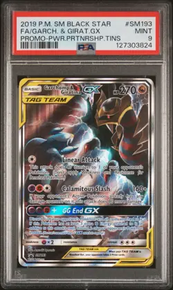 2019 POKEMON SM BLACK STAR PROMO #SM193 FULL ART/GARCHOMP & GIRATINA GX PSA 9 - Image 3