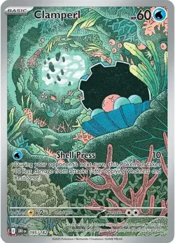 NM-Mint Clamperl - 195/182 - Illustration Rare Pokemon Destined Rivals - Image 1