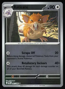 Raticate 061/088 Uncommon Perfect Order Pokemon Reverse Holo Near Mint - Image 1