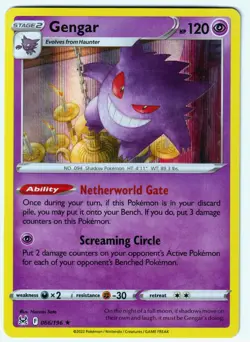 Gengar Holo Rare SWSH11: Lost Origin 066/196 LP Pokemon TCG - Image 1