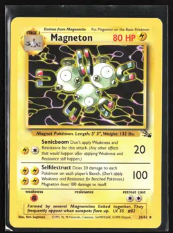 Pokemon TCG - Magneton (26) Unlimited Rare Fossil 26/62 MP - Image 1