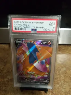 2020 Pokemon Swsh Bsp Charizard V Champion Path Elite Trnr Box Psa 9 - Image 1