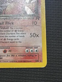 Dark Charizard 4/82 HP/DMG Holo Rare WOTC Pokemon TCG Team Rocket English - Image 5