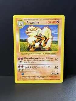 Arcanine 23/102 Base set SHADOWLESS - LP/NM - Pokemon TCG 1999 WOTC - Image 1