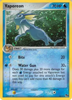 Vaporeon 6/17 Rare POP Series 3 Pokemon Holo Lightly Played - Image 1