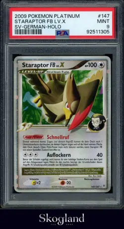 2009 POKEMON PLATINUM STARAPTOR FB LV.X PSA 9 MINT - Image 1
