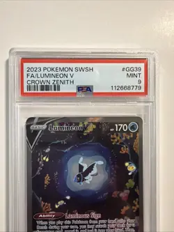 2023 POKEMON SWORD & SHIELD CROWN ZENITH #GG39 FULL ART/LUMINEON V PSA 9 - Image 4