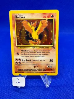 VTG 1999 Pokemon Fossil Unlimited Moltres 12/62 Holo Rare NM/LP -2 - Image 1