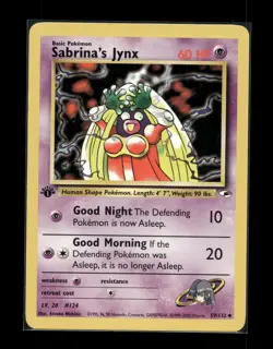 Pokemon TCG Sabrina's Jynx 1st Edition Gym Heroes 59/132 Uncommon LP EXCELLENT - Image 1