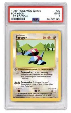 1999 POKEMON BASE SET 1ST EDITION #39 PORYGON PSA 9 - Image 1