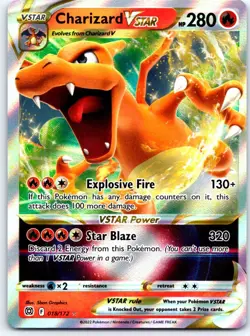 Charizard VSTAR 018/172 Holo VSTAR Rare Brilliant Stars Pokemon Holo NM - Image 1