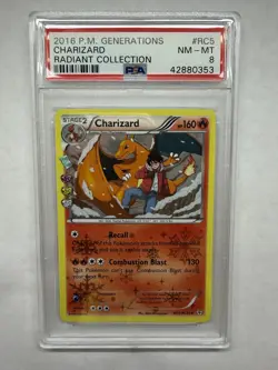 Pokemon 2016 Charizard RC5/RC32 Generations Radiant Collection Holo PSA 8 - Image 1