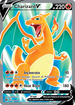 Charizard V 153/172 Ultra Rare Brilliant Stars Pokemon Holo Near Mint - Image 1
