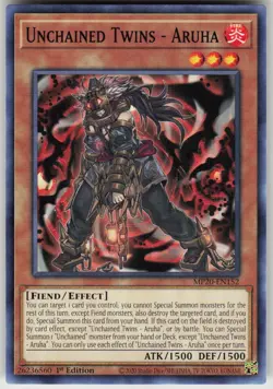 UNCHAINED TWINS - ARUHA MP20-EN152 COMMON / SHORT PRINT YU-GI-OH LIGHTLY PLAYED - Image 1