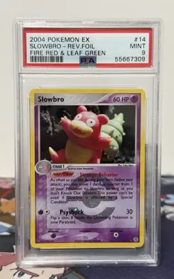 PSA 9 Pokemon Card Slowbro Reverse Foil ex Fire Red & Leaf Green 14/112 MINT - Image 1