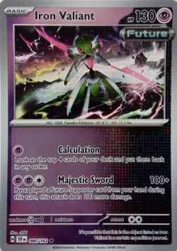 080/162 IRON VALIANT REVERSE HOLO TEMPORAL FORCES POKEMON CARD - Image 1