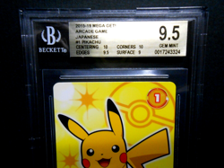 BGS 9.5 Beckett 2015-19 Pokemon Mega Get! Arcade Game Japanese #1 Pikachu Card - Image 2