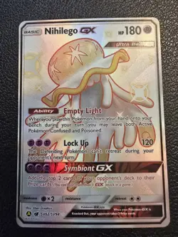 Nihilego GX - SV62/SV94 - Pokemon Hidden Fates Sun & Moon Shiny Rare Card NM - Image 1