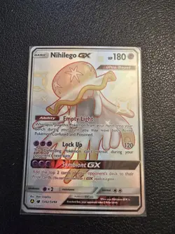 Nihilego GX - SV62/SV94 - Pokemon Hidden Fates Sun & Moon Shiny Rare Card NM - Image 2