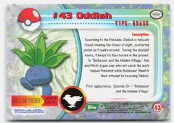 Oddish #43 Topps Trading Cards Series 1 Pokemon Near Mint - Image 2