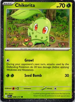 Chikorita (Cosmos Holo) Holo Common Miscellaneous Cards & Products 008/217 NM - Image 1