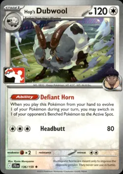 Hop's Dubwool Normal Rare Prize Pack Series Cards 136/159 NM - Image 1