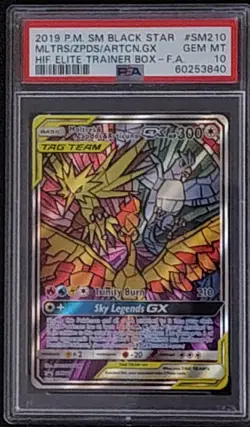 ✨ PSA 10 GEM MINT 2019 Pokemon SM210 Moltres & Zapdos & Articuno GX - Image 2