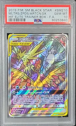 ✨ PSA 10 GEM MINT 2019 Pokemon SM210 Moltres & Zapdos & Articuno GX - Image 3