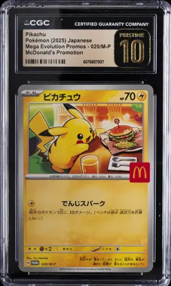 2025 POKEMON JAPANESE MEGA EVOLUTION MCDONALD' PROMO PIKACHU CGC 10 PRISTINE - Image 1