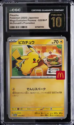 2025 POKEMON JAPANESE MEGA EVOLUTION MCDONALD' PROMO PIKACHU CGC 10 PRISTINE - Image 1
