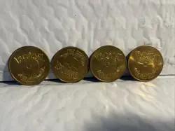 Lot Of 4 Pokemon Goldtone Metal Battling Coin - see pictures - Image 1