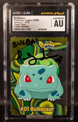 269 Tara Sands Bulbasaur 2000 Topps Pokemon PC2 Clear Auto CGC JSA Authentic - Image 1