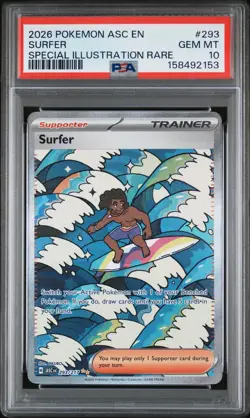 2026 POKEMON ASC EN-ASCENDED HEROES SPECIAL ILLUSTRATION RARE #293 SURFER PSA 10 - Image 1