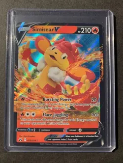 Simisear V 022/159 Ultra Rare Full Art - Pokemon SWSH Crown Zenith - NM/M - Image 1