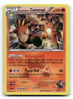 Team Magma's Camerupt 2/34 Holo Rare Double Crisis Pokemon Holo LP - Image 1