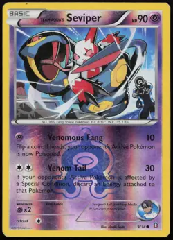 Team Aqua's Seviper 9/34 HP Double Crisis Common Reverse Holo Pokemon - Image 1