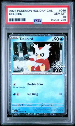 2025 Pokemon Holiday Calendar Delibird #046 PSA 10 - Image 1